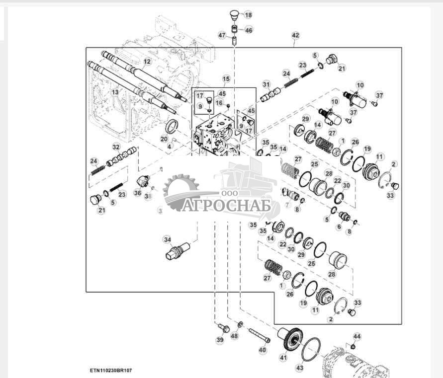 Узел блока клапанов трансмиссии, 20 kmh 